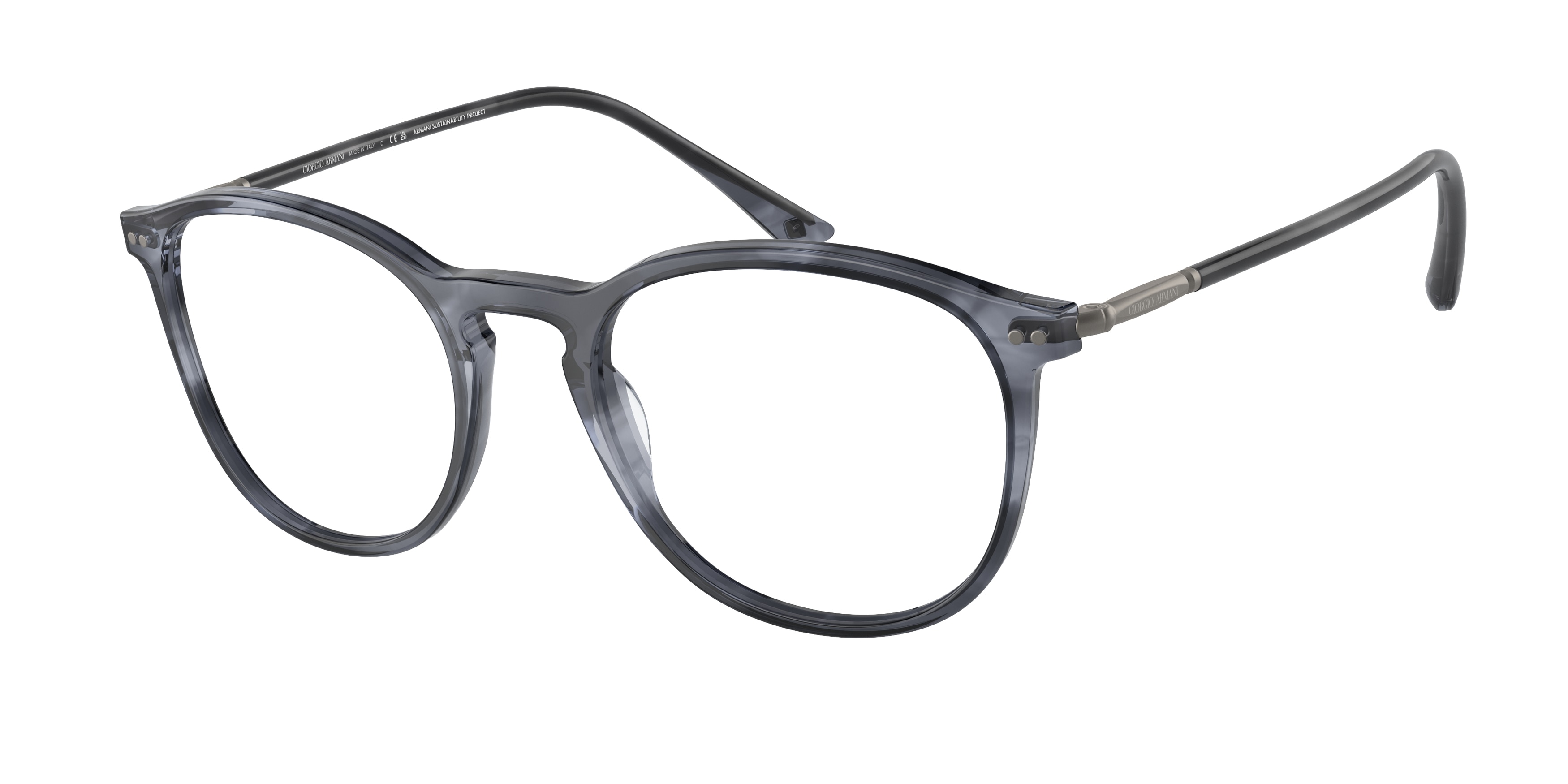 Giorgio Armani Herren AR7125 5986 Optische Fassungen Acetat Blau Transparent Pantos Normal-image